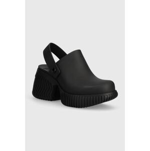 Pantofle Sorel ONA STREETWORKS CLOG HEE dámské, černá barva, na podpatku, 2069871010