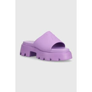 Pantofle Juicy Couture BABY TRACK dámské, fialová barva, na platformě, JCFSAN222042