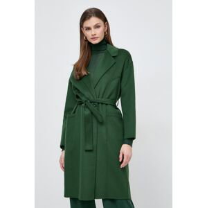 Vlněný kabát Patrizia Pepe zelená barva, přechodný, 8O0117 A006