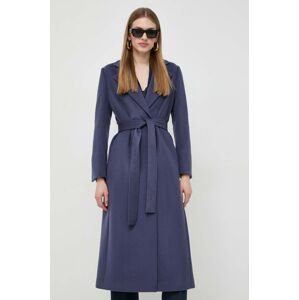 Vlněný kabát MAX&Co. tmavomodrá barva, přechodný, bez zapínání, 2416011011200