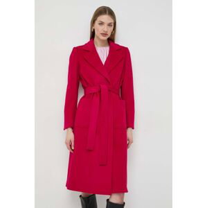 Vlněný kabát MAX&Co. růžová barva, přechodný, bez zapínání, 2416011031200