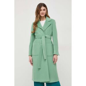 Vlněný kabát MAX&Co. zelená barva, přechodný, bez zapínání, 2416011031200