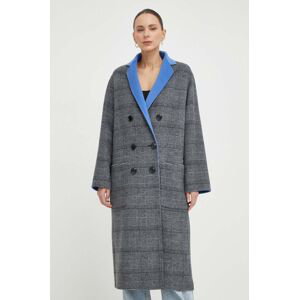 Oboustranný vlněný kabát MAX&Co. šedá barva, 2416011041200