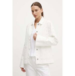 Džínová bunda Pepe Jeans ANNY ANGLAISE dámská, bílá barva, přechodná, PL402383