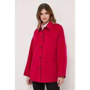 Oboustranný vlněný kabát MAX&Co. růžová barva, oversize, 2416081041200