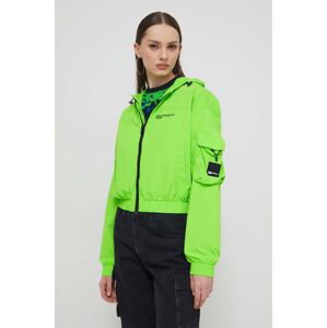 Bunda Karl Lagerfeld Jeans dámská, zelená barva, přechodná