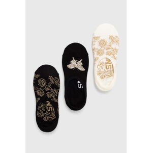 Ponožky Vans 3-pack dámské, černá barva