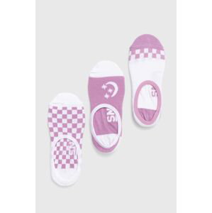 Ponožky Vans 3-pack dámské, fialová barva