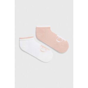 Ponožky Calvin Klein Jeans 2-pack dámské, růžová barva