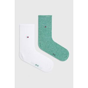 Ponožky Tommy Hilfiger 2-pack dámské, zelená barva, 371221096