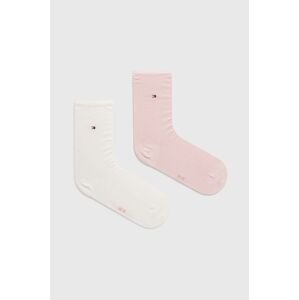 Ponožky Tommy Hilfiger 2-pack dámské, růžová barva