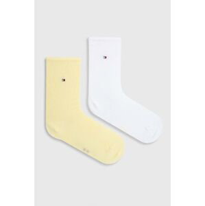 Ponožky Tommy Hilfiger 2-pack dámské, žlutá barva, 371221098