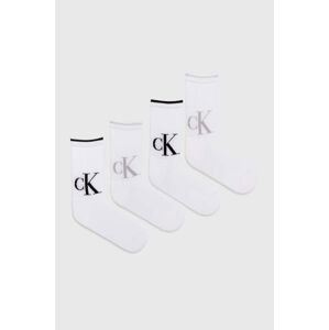 Ponožky Calvin Klein Jeans 4-pack dámské, bílá barva, 701229676