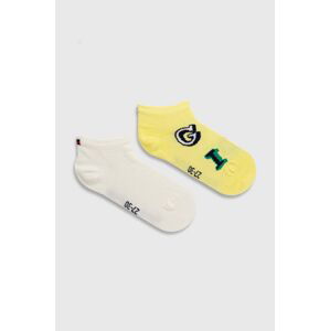 Dětské ponožky Tommy Hilfiger 2-pack žlutá barva