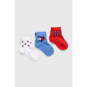 Kojenecké ponožky Tommy Hilfiger 3-pack červená barva