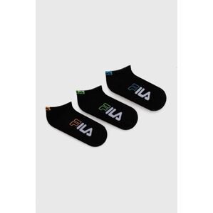 Dětské ponožky Fila 3-pack černá barva
