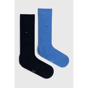 Ponožky Tommy Hilfiger 2-pack pánské, tmavomodrá barva, 371111126