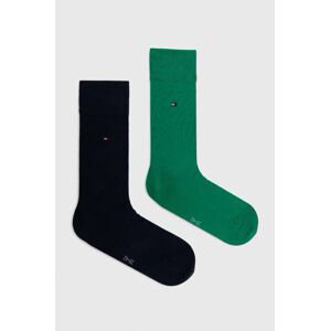 Ponožky Tommy Hilfiger 2-pack pánské, zelená barva, 371111127