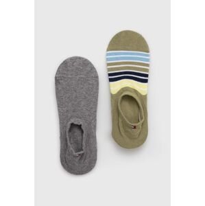 Ponožky Tommy Hilfiger 2-pack pánské, zelená barva, 701227297