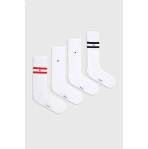 Ponožky Tommy Hilfiger 4-pack pánské, bílá barva, 701227433
