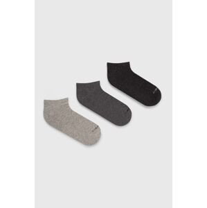 Ponožky Calvin Klein 3-pack pánské, šedá barva, 701226675