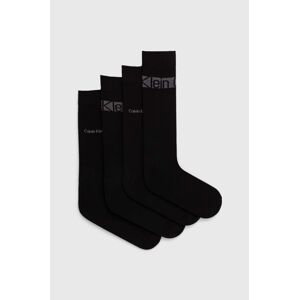 Ponožky Calvin Klein 4-pack pánské, černá barva, 701229665