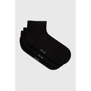 Ponožky Tommy Hilfiger 3-pack pánské, černá barva, 701227852