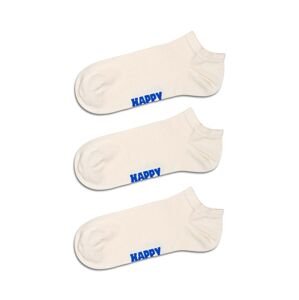 Ponožky Happy Socks Solid Low 3-pack bílá barva