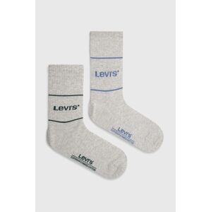 Ponožky Levi's 2-pack šedá barva