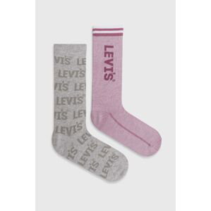 Ponožky Levi's 2-pack růžová barva
