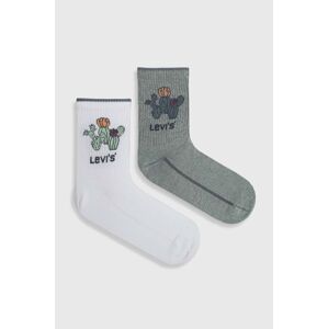 Ponožky Levi's 2-pack bílá barva