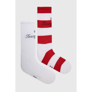 Ponožky Tommy Jeans 2-pack červená barva