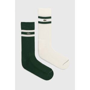 Ponožky Lacoste 2-pack zelená barva, RA6842