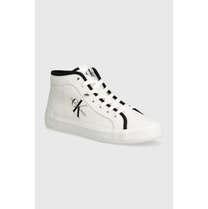 Kecky Calvin Klein Jeans SKATER VULCANIZED HIGH CS ML MR dámské, bílá barva, YW0YW01454