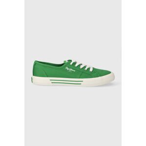 Tenisky Pepe Jeans PLS31287 dámské, zelená barva, BRADY BASIC W