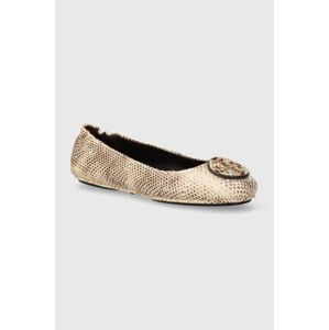 Kožené baleríny Tory Burch Minnie Travel Ballet béžová barva, 155382.250