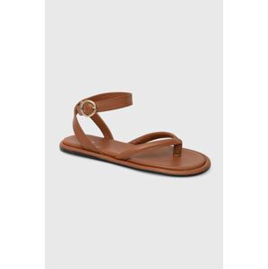 Kožené sandály Alohas Seneca dámské, hnědá barva, S00693.80