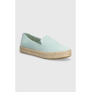 Semišové espadrilky Toms Carolina tyrkysová barva, 10020686