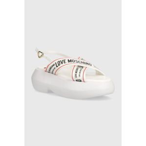 Sandály Love Moschino dámské, bílá barva, na platformě, JA16257I0IIX610A