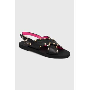 Kožené sandály Love Moschino dámské, černá barva, JA16402G0IIA0000