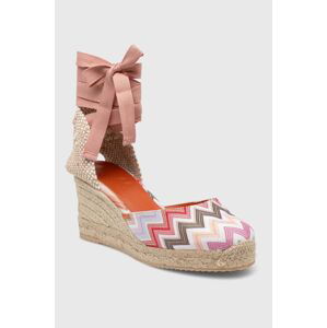 Espadrilky Missoni Eva 86 růžová barva, na klínku, M25_002