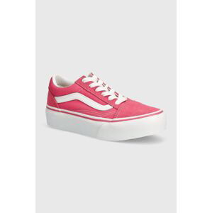 Dětské tenisky Vans UY Old Skool Platform růžová barva