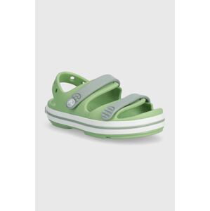 Dětské sandály Crocs CROCBAND CRUISER SANDAL zelená barva