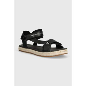 Sandály Pepe Jeans PMS90115 pánské, černá barva, SUNSET SAVAGE