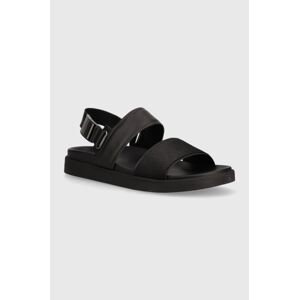 Sandály Calvin Klein BACK STRAP SANDAL JAQ MONO IP pánské, černá barva, HM0HM01421