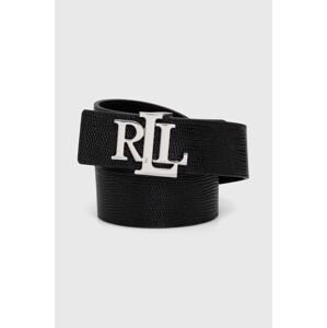 Kožený pásek Lauren Ralph Lauren dámský, černá barva, 412935631