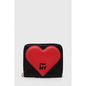 Kožená peněženka Dkny HEART OF NY černá barva, R411ZF05