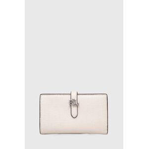 Kožená peněženka Lauren Ralph Lauren bílá barva, 432935230