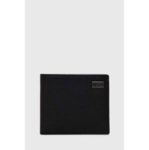 Kožená peněženka Diesel MEDAL-D BI-FOLD COIN S WALLET černá barva, X09909.P0685