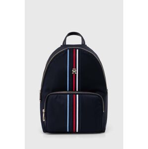 Batoh Tommy Hilfiger dámský, tmavomodrá barva, malý, s aplikací, AW0AW16116